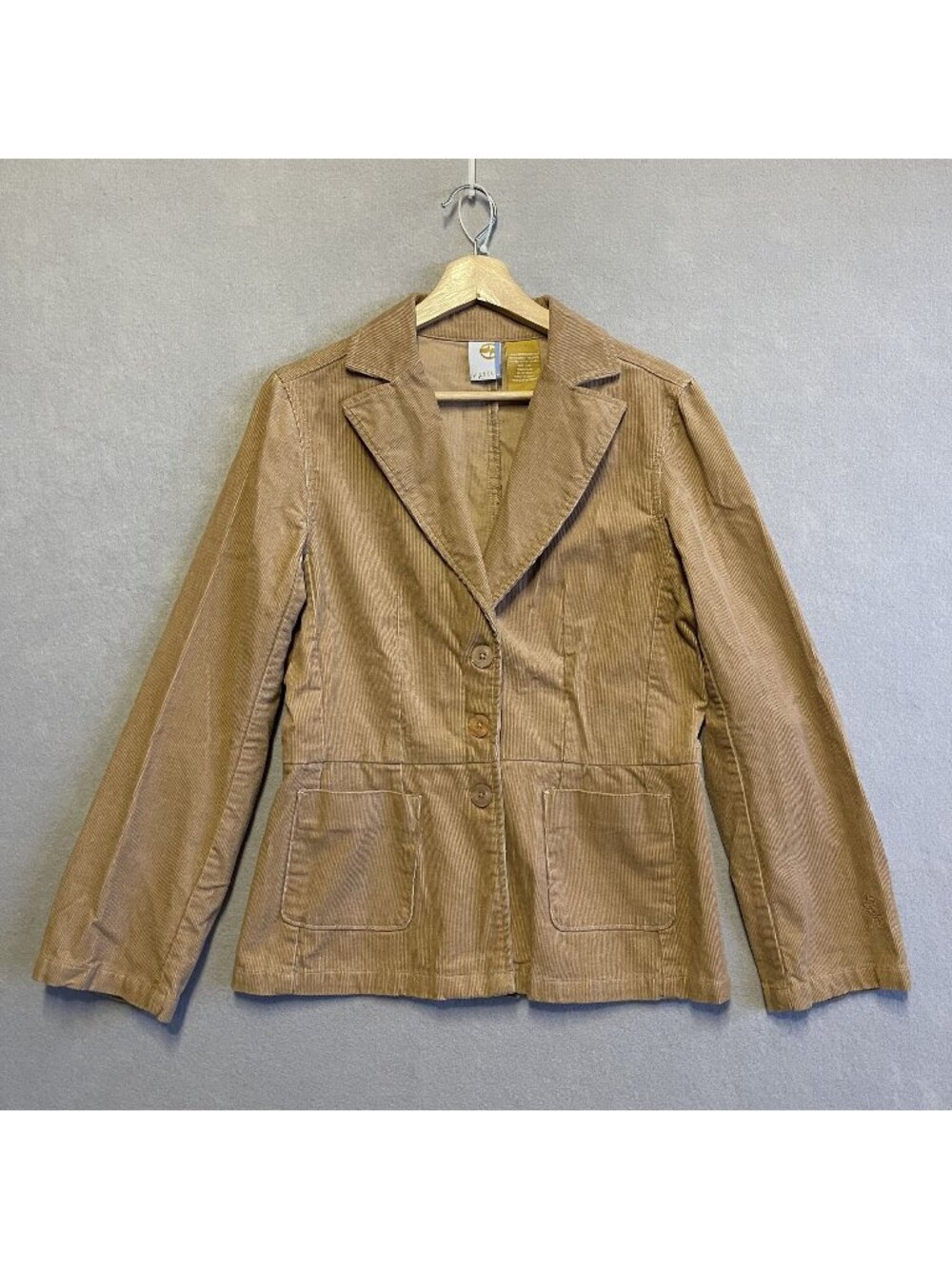 Split Womens Tan Corduroy Blazer Jacket Size L